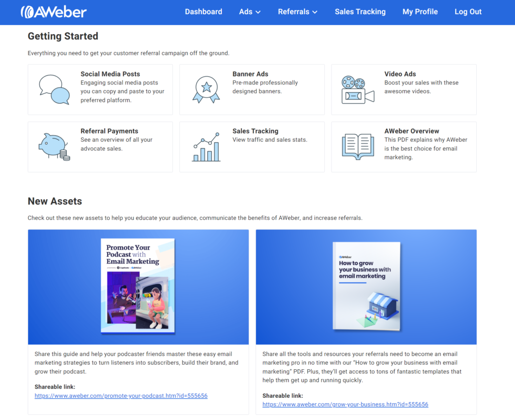 AWeber Dashboard